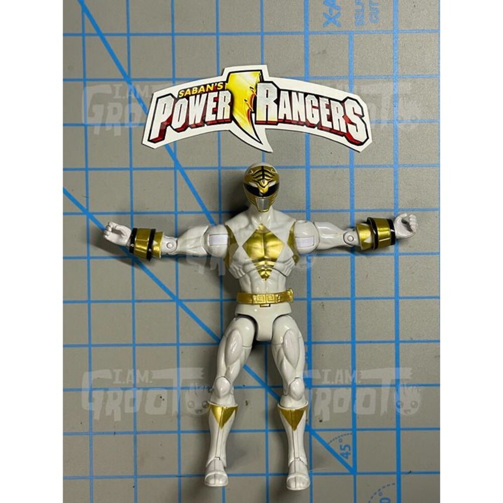 Power Rangers Armored White Ranger 7" Inch Figure MMPR Tommy JDF Incomplete